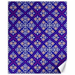 Symmetry Digital Art Pattern Blue Canvas 11  X 14  by Pakrebo