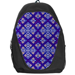 Symmetry Digital Art Pattern Blue Backpack Bag by Pakrebo