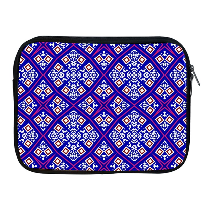 Symmetry Digital Art Pattern Blue Apple iPad 2/3/4 Zipper Cases