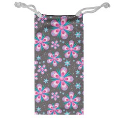 Seamless Pattern Flowers Pink Jewelry Bag by Pakrebo