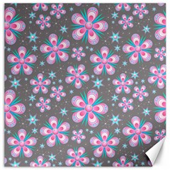 Seamless Pattern Flowers Pink Canvas 12  X 12  by Pakrebo