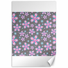 Seamless Pattern Flowers Pink Canvas 24  X 36  by Pakrebo