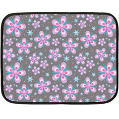 Seamless Pattern Flowers Pink Double Sided Fleece Blanket (mini)  by Pakrebo