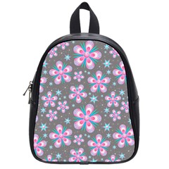 Seamless Pattern Flowers Pink School Bag (small) by Pakrebo