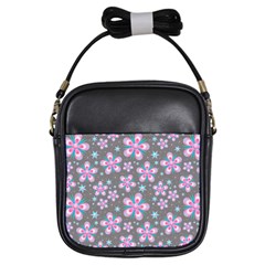 Seamless Pattern Flowers Pink Girls Sling Bag by Pakrebo