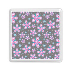 Seamless Pattern Flowers Pink Memory Card Reader (square) by Pakrebo