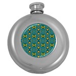 Seamless Wallpaper Pattern Art Pattern Round Hip Flask (5 oz) Front