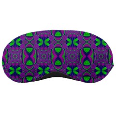 Seamless Wallpaper Pattern Ornament Green Purple Sleeping Mask by Pakrebo