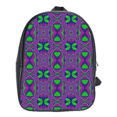 Seamless Wallpaper Pattern Ornament Green Purple School Bag (xl) by Pakrebo