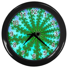 Fractal Abstract Rendering Wall Clock (black)