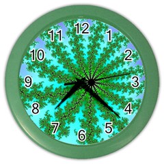 Fractal Abstract Rendering Color Wall Clock by Pakrebo