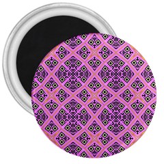 Seamless Wallpaper Geometric Pink 3  Magnets by Pakrebo