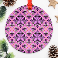 Seamless Wallpaper Geometric Pink Ornament (round) by Pakrebo