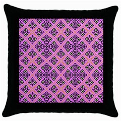 Seamless Wallpaper Geometric Pink Throw Pillow Case (black) by Pakrebo