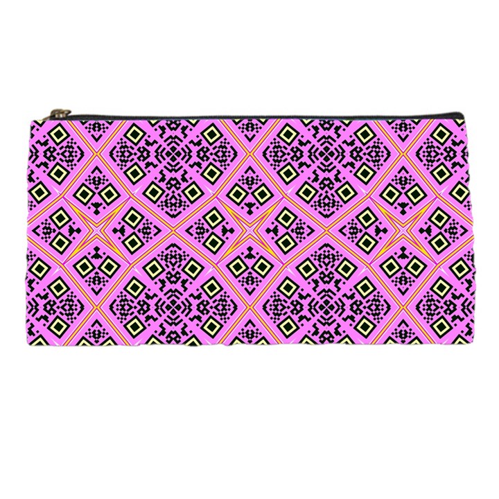 Seamless Wallpaper Geometric Pink Pencil Cases