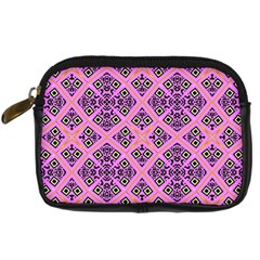 Seamless Wallpaper Geometric Pink Digital Camera Leather Case by Pakrebo