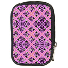 Seamless Wallpaper Geometric Pink Compact Camera Leather Case by Pakrebo