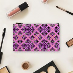 Seamless Wallpaper Geometric Pink Cosmetic Bag (small) by Pakrebo