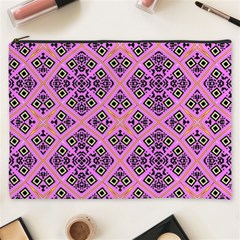 Seamless Wallpaper Geometric Pink Cosmetic Bag (xxxl) by Pakrebo