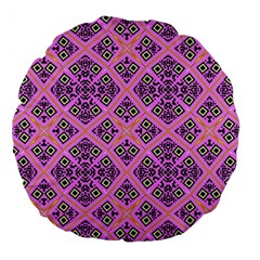 Seamless Wallpaper Geometric Pink Large 18  Premium Round Cushions by Pakrebo