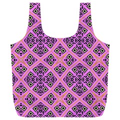 Seamless Wallpaper Geometric Pink Full Print Recycle Bag (xl) by Pakrebo