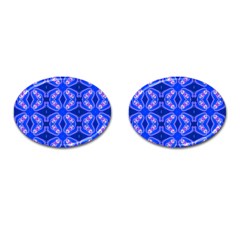 Seamless Fractal Blue Wallpaper Cufflinks (oval) by Pakrebo