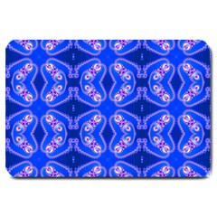 Seamless Fractal Blue Wallpaper Large Doormat  by Pakrebo