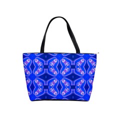 Seamless Fractal Blue Wallpaper Classic Shoulder Handbag by Pakrebo