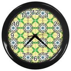 Seamless Wallpaper Digital Art Pattern Wall Clock (black) by Pakrebo