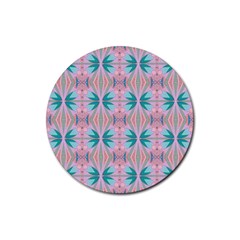 Seamless Wallpaper Pattern Rubber Round Coaster (4 Pack)  by Pakrebo