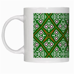 Symmetry Digital Art Pattern Green White Mugs