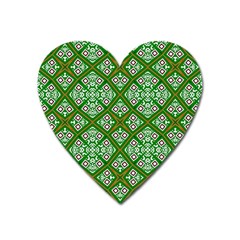 Symmetry Digital Art Pattern Green Heart Magnet