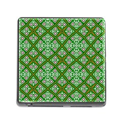 Symmetry Digital Art Pattern Green Memory Card Reader (Square 5 Slot)