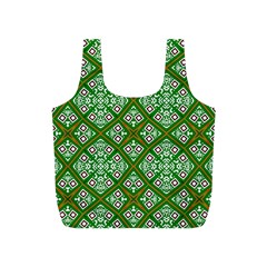 Symmetry Digital Art Pattern Green Full Print Recycle Bag (S)