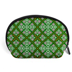 Symmetry Digital Art Pattern Green Accessory Pouch (Large)