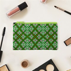 Symmetry Digital Art Pattern Green Cosmetic Bag (XS)