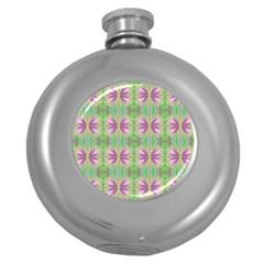 Seamless Wallpaper Pattern Ornament Pattern Art Round Hip Flask (5 Oz) by Pakrebo