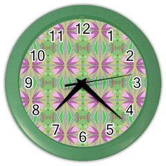 Seamless Wallpaper Pattern Ornament Pattern Art Color Wall Clock by Pakrebo