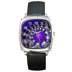 Fractal Rendering Digital Art Square Metal Watch by Pakrebo