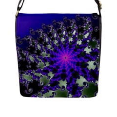 Fractal Rendering Digital Art Flap Closure Messenger Bag (l) by Pakrebo