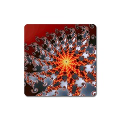 Fractal Rendering Spiral Twist Art Square Magnet by Pakrebo