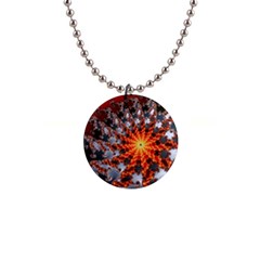 Fractal Rendering Spiral Twist Art 1  Button Necklace by Pakrebo