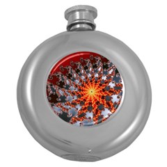 Fractal Rendering Spiral Twist Art Round Hip Flask (5 Oz) by Pakrebo