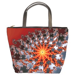 Fractal Rendering Spiral Twist Art Bucket Bag by Pakrebo