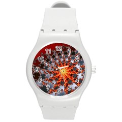 Fractal Rendering Spiral Twist Art Round Plastic Sport Watch (m) by Pakrebo