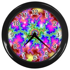 Fractals Abstraction Space Wall Clock (black) by Pakrebo