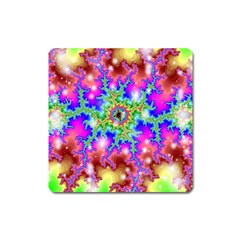 Fractals Abstraction Space Square Magnet by Pakrebo