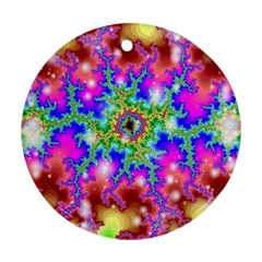 Fractals Abstraction Space Round Ornament (two Sides) by Pakrebo