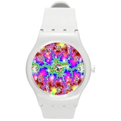 Fractals Abstraction Space Round Plastic Sport Watch (m) by Pakrebo