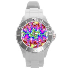 Fractals Abstraction Space Round Plastic Sport Watch (l) by Pakrebo